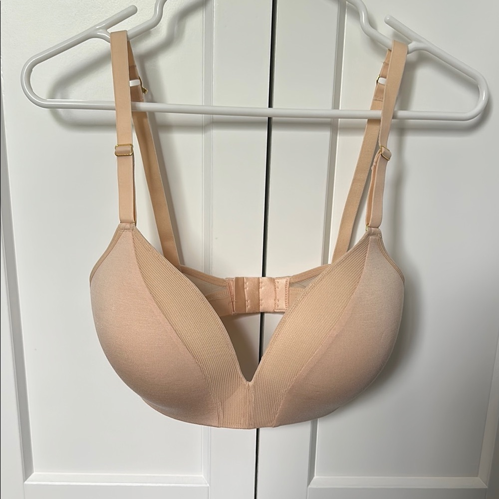 Lively All-Day Deep V No-Wire Tan Bra 34DD
